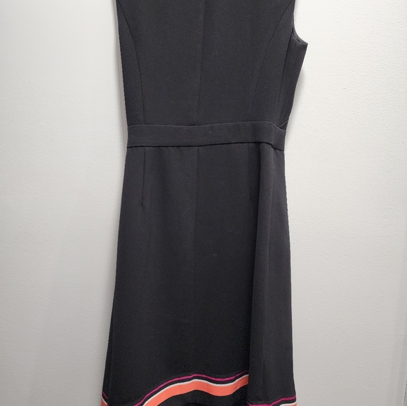 Karen Millen Black Assymetric Wrap Dress Size 6 US - Picture 9 of 14